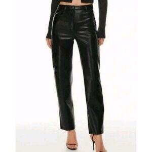 Wilfred Aritzia The Melina Vegan Leather Pants Black Size 8 | High Rise Straight